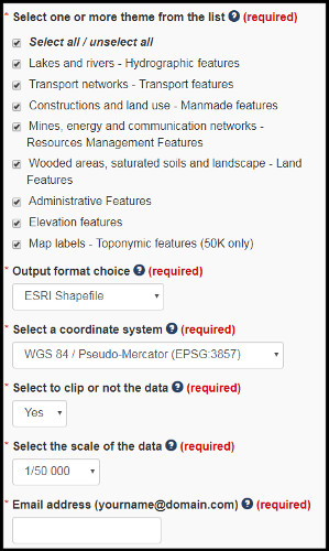 Download settings for CanVec data