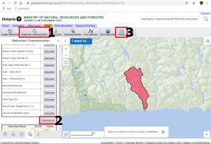 Procedure for calculating watershed characteristics and exporting.