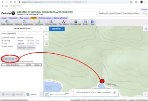 Create watershed pour point from a point on the map.